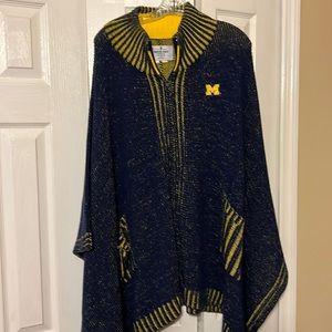 UNIVERSITY OF MICHIGAN game day poncho/sweater